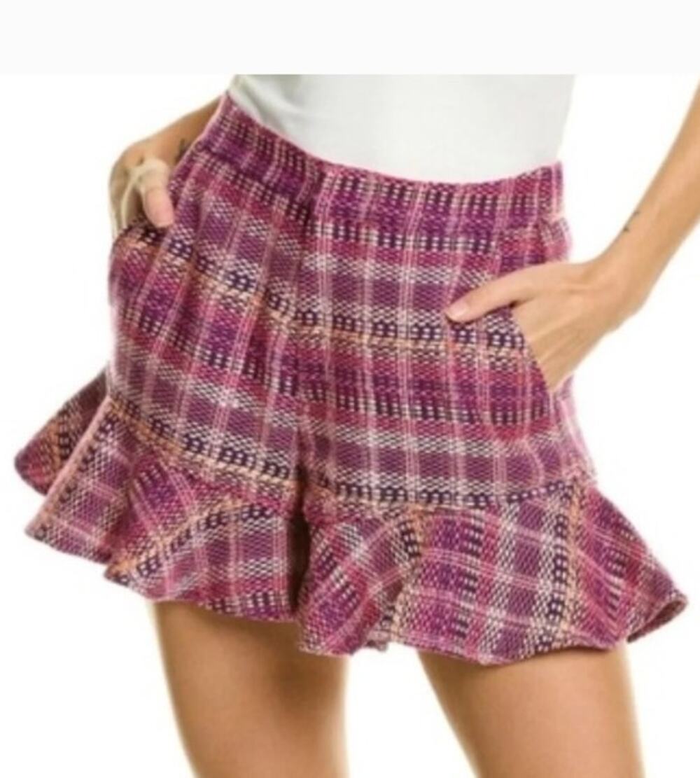 Cinq à Sept Boxweave Lexie Ruffled Shorts, Size 4